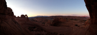 Panorama of Delicate Arch and surroundings